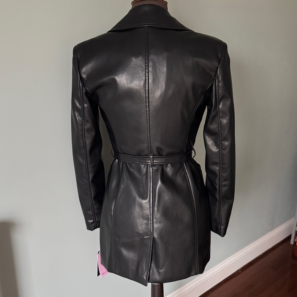 Avec Les Filles Black Faux Leather Jacket - Picture 2 of 6